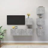  5-dijelni set TV ormarića siva boja betona od iverice