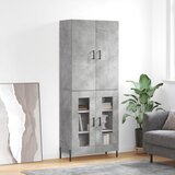 vidaXL Visoka komoda betonsko siva 69,5x34x180 cm inženirski les | Shoptok.si
