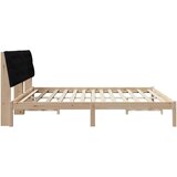 vidaXL Krevetni okvir s tapiciranim uzglavljem Smeđa 200 x 200 cm | shoptok.hr