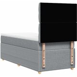  Okvir kreveta s oprugama i madrac svjetlosivi 80x200cm tkanina | shoptok.hr