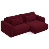 Makamii Bordo rdeča žametna raztegljiva/s prostorom za shranjevanje kotna sedežna garnitura (desni kot/z ležalnikom) Kapua – | Shoptok.si
