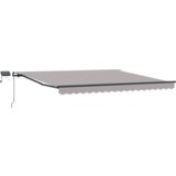 vidaXL Ručno uvlačiva tenda s LED svjetlom svijetlosiva 450x300 cm, Zamjenski materijal za tendu za okvir 4,5x3 m svijetlosiva | shoptok.hr