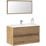 vidaXL Kopalniška omarica z ogledalom artisan hrast inženirski les Cene