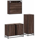  3-dijelni set kupaonskog namještaja boja smeđeg hrasta drveni | shoptok.hr