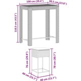  7-dijelni vrtni barski set od poliratana s jastucima crni Crna 100 x 60.5 x 110.5 cm | shoptok.hr