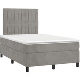  Box spring postelja z vzmetnico LED svetlo siva 120x200cm žamet, (20790442) | Shoptok.si