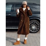 DStreet Płaszcz damski zimowy LUXERII długi futerkowy kamelowy | Shoptok.si