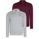 Dewberry DOUBLE SET V4007 MEN'S SWEATSHIRT-GREY-PURPLE | Shoptok.si