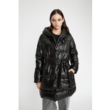 Defacto waterproof Hooded Puffer Inflatable Faux Leather Coat Parka Cene