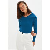 Trendyol indigo collar detailed knitwear sweater Cene