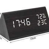 VERKGROUP 4v1 lesena moderna elektronska budilka črna, (20394780) | Shoptok.si