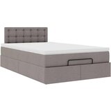 vidaXL Otomanski posteljni okvir z vzmetnico taupe 120x190 cm blago, (21609357) | Shoptok.si