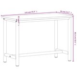 Radni stol 115x55x81,5 cm od masivne bukovine i metala | shoptok.hr