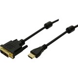 Logilink HDMI / DVI Priključni kabel [1x Muški konektor HDMI - 1x Muški konektor DVI, 18 + 1 pol] 2 m Crna Cijene