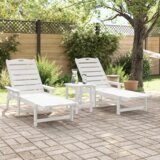 vidaXL ležaljke 2 kom bijela 162x53x98.5 cm HDPE | shoptok.hr