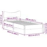 vidaXL Posteljni okvir brez vzmetnice voščeno rjav 100x200 cm borovina | Shoptok.si