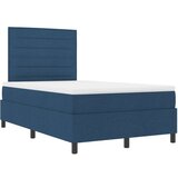 Box Spring Krevet s madracem Plava Mala Dvojna Tkanina | shoptok.hr