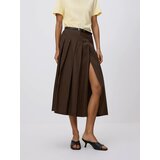 Reserved Midi suknja s pojasom - tamnosmeđe | shoptok.hr