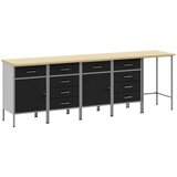  Set radnih ormarića s ladicama s pohranom 5 pcs Crna i Siva | shoptok.hr