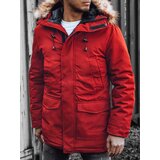 DStreet Kurtka męska parka zimowa czerwona | Shoptok.si