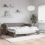 vidaXL Izvlečna dnevna postelja z vzmetnicami taupe 90x200 cm blago Cene