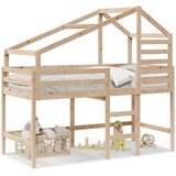 vidaXL Krevet na kat s ljestvama i krovom 80x200 cm od borovine | shoptok.hr