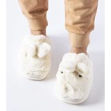 Gemre White warm slippers with reindeer ears | Shoptok.si