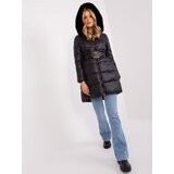 Fashion Hunters Black quilted winter jacket with belt | shoptok.hr