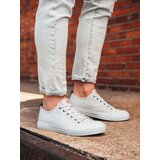 Ombre Men's short sneakers monocolor - gray | Shoptok.si