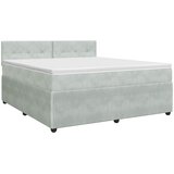  Boxspring krevet s madracem Svjetlosiva 140 x 190 cm Baršun Zelena | Shoptok.si
