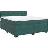 vidaXL Box spring postelja z vzmetnico temno zelena 180x200 cm žamet | Shoptok.si