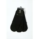 ALTINYILDIZ CLASSICS Men's Black 3-pack Bamboo Anti-Slip Heel Silicone Sneaker Socks.