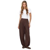 Vila Hlače Leora HW Trousers - Coffee Bean Kostanjeva Cene