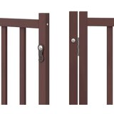 vidaXL Ograda za pse z vrati zložljiva 8 panelov rjava 640 cm les | Shoptok.si