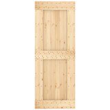  Klizna vrata Prirodna i bijela 85 x 210 cm Čvrsta borovina | shoptok.hr