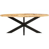  Blagovaonski stol ovalni 200 x 100 x 75 cm od grubog drva manga | shoptok.hr