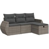  4-dijelni set vrtnih sofa od poliratana s jastucima sivi | shoptok.hr