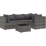 Maison Chic Seti vrtnega pohištva - Vrtna garnitura - Vrtni pohištvo set 5-delna z blazinami siv poli ratan, (21814117) | Shoptok.si