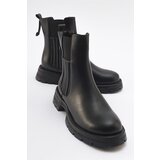 LuviShoes DENIS Women's Black Leather Elastic Chelsea Boots. Cene