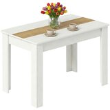 MID.YOU JEDILNA MIZA, bela, medeni hrast | Shoptok.si