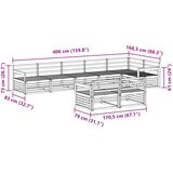  Set vanjskih sofa 8 kom. Prirodna Čvrsto drvo akacije Smeđa 406 x 168,5 x 73 cm | shoptok.hr