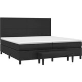 vidaXL box spring postelja z vzmetnico črna 200x200 cm umetno usnje, (20893737) | Shoptok.si