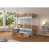 ADRK Troposteljna otroka postelja ETAPO 93 cm - BELA-HRAST Cene