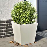  Vrtne sadilice 2 kom bijele 40x40x40 cm čelične | shoptok.hr