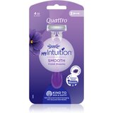 Wilkinson Sword Quattro for Women My Intuition Smooth britvica za jednokratnu uporabu Violet Blooms 3 kom u