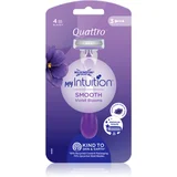Wilkinson Sword Quattro for Women My Intuition Smooth britvica za jednokratnu uporabu Violet Blooms 3 kom