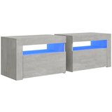 Maison Chic Dvo delni komplet Nočne omarice - Nočne mize z LED lučkami betonsko siva 60x35x40 cm, (21687015) Cene