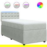 Box spring krevet s madracem svjetlosivi 90x190 cm baršunasti | shoptok.hr