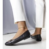 Gemre Black ballet flats with gold embellishment Iris | Shoptok.si