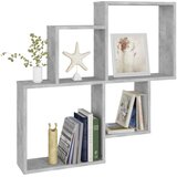  Kockaste zidne police siva boja betona 80 x 15 x 78,5 cm drvene | shoptok.hr